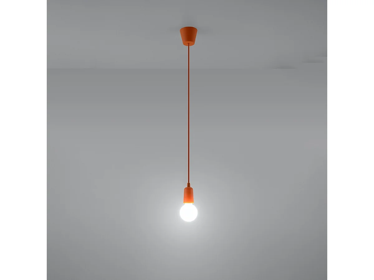 Lampes suspendues Astis moderne en PVC - 1 sources lumineuses 4000K - L.9 x H.90 cm - orange