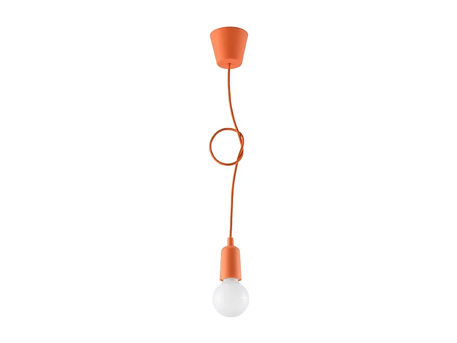 Lampes suspendues Astis moderne en PVC - 1 sources lumineuses 4000K - L.9 x H.90 cm - orange