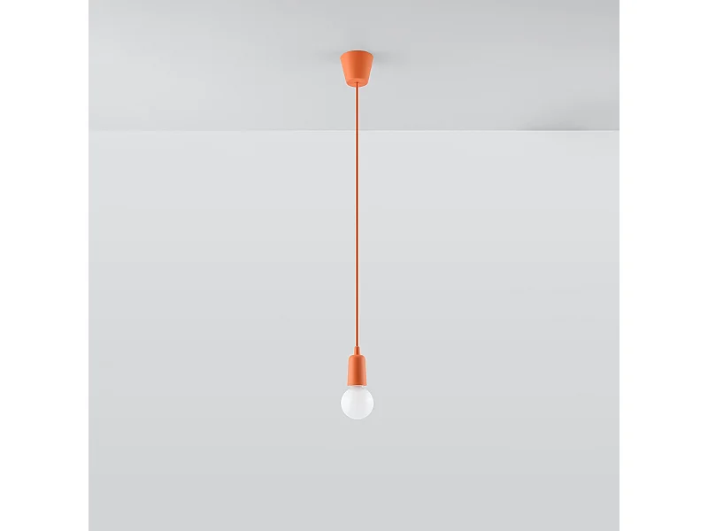 Lampes suspendues Astis moderne en PVC - 1 sources lumineuses 4000K - L.9 x H.90 cm - orange