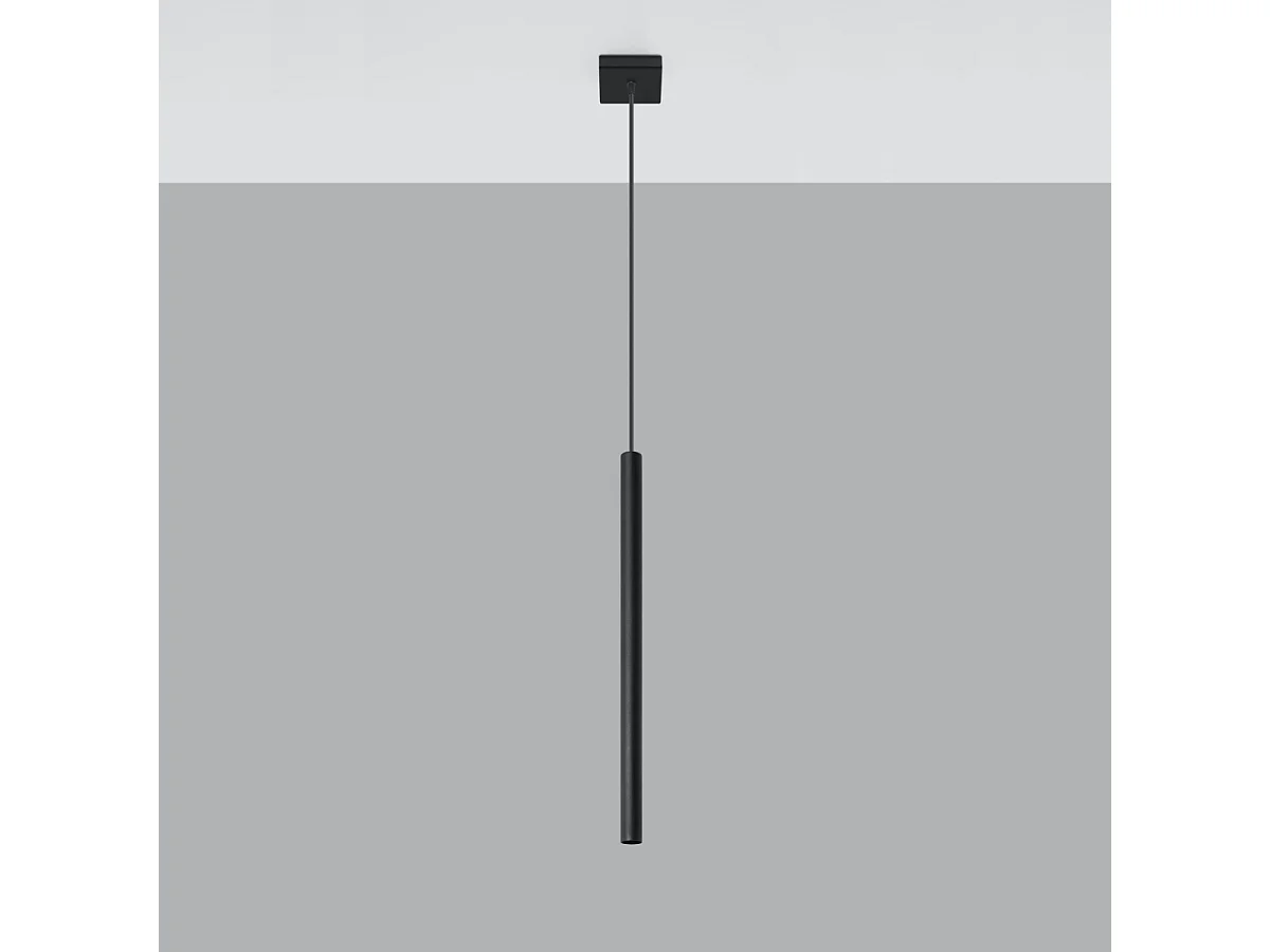 Lampes suspendues Brill moderne en acier - 1 sources lumineuses 4000K - L.8 x H.100 cm - noir