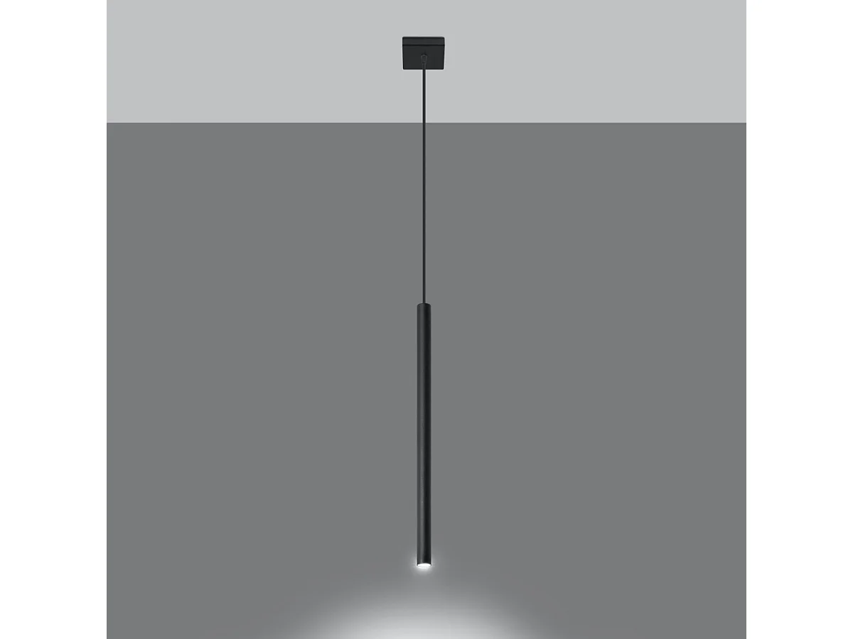 Lampes suspendues Brill moderne en acier - 1 sources lumineuses 4000K - L.8 x H.100 cm - noir