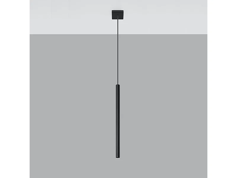 Lampes suspendues Brill moderne en acier - 1 sources lumineuses 4000K - L.8 x H.100 cm - noir