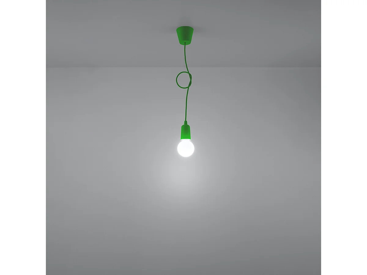 Lampes suspendues Astis moderne en PVC - 1 sources lumineuses 4000K - L.9 x H.90 cm - vert