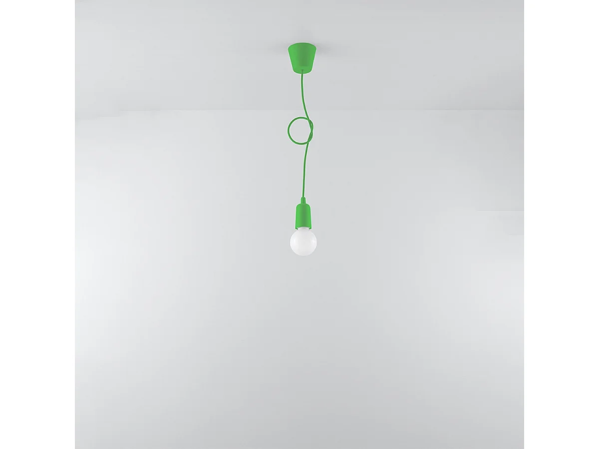 Lampes suspendues Astis moderne en PVC - 1 sources lumineuses 4000K - L.9 x H.90 cm - vert
