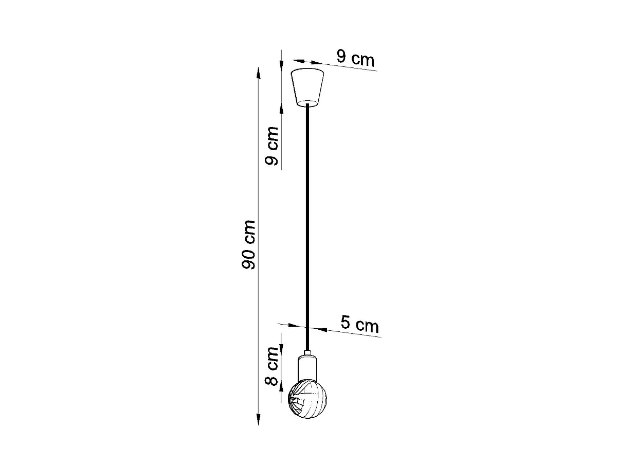 Lampes suspendues Astis moderne en PVC - 1 sources lumineuses 4000K - L.9 x H.90 cm - vert