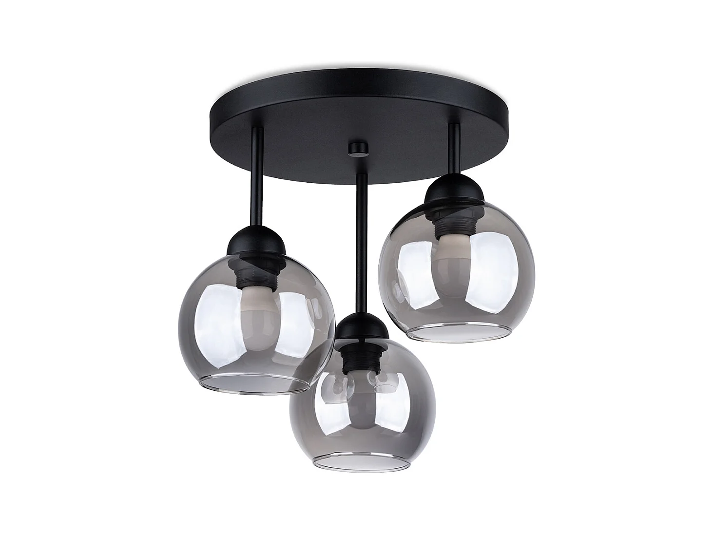 Lustres Zelaro moderno, aço - 3 fontes de luz 4000K - L.35 x H.35 cm - preto