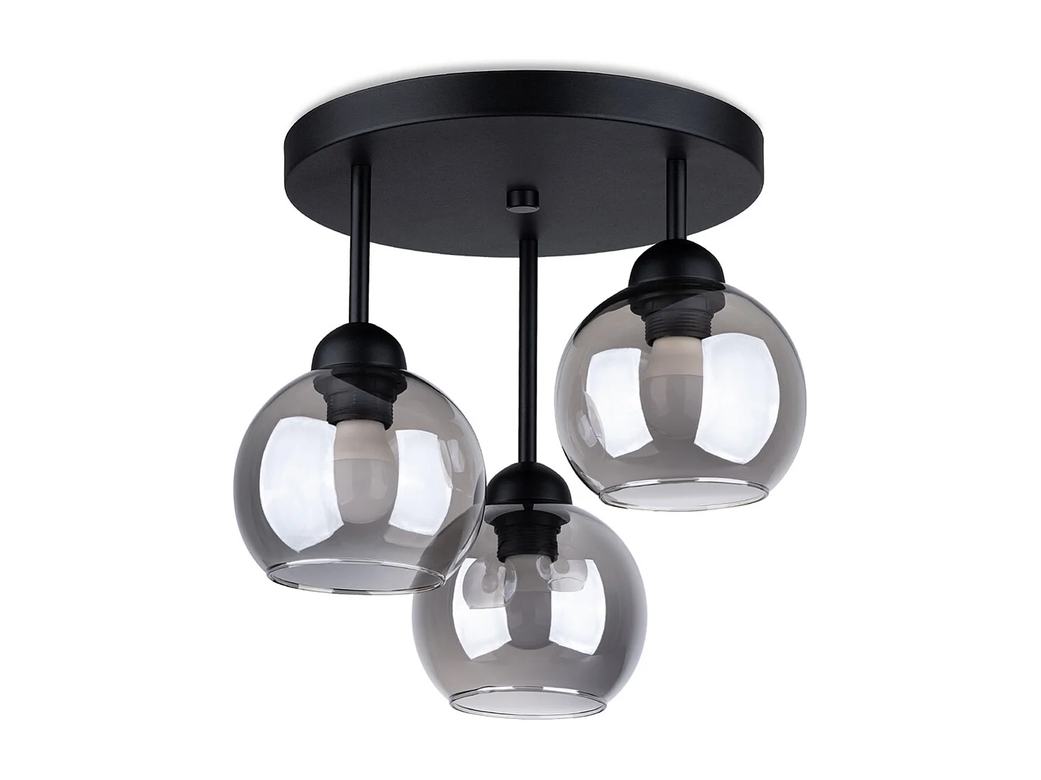 Lustres Zelaro moderne en acier - 3 sources lumineuses 4000K - L.35 x H.35 cm - noir