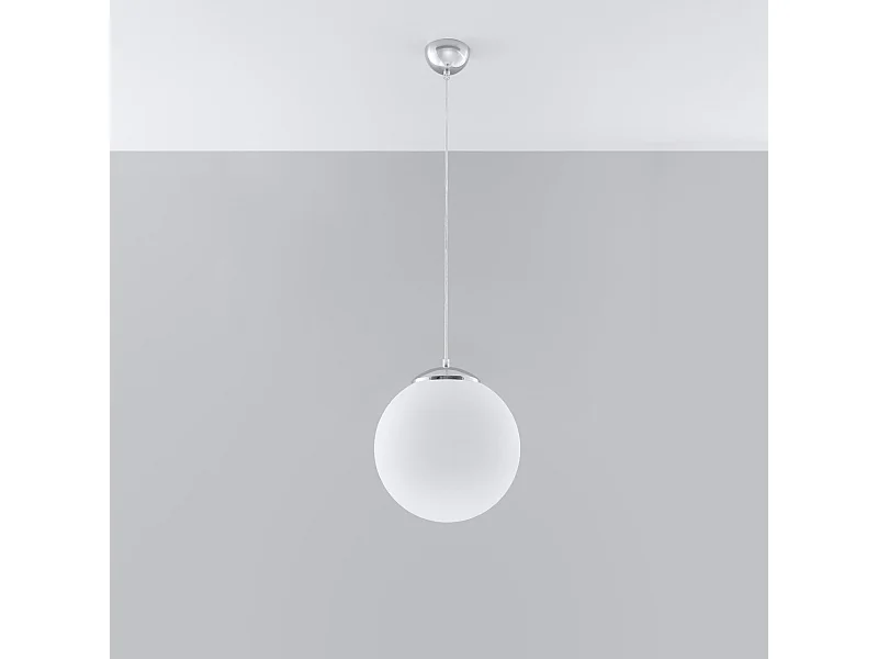 Hanglampen Stera minimalistisch van  - 1 lichtbronnen 4000K - L.30 x H.120 cm - wit/chroom