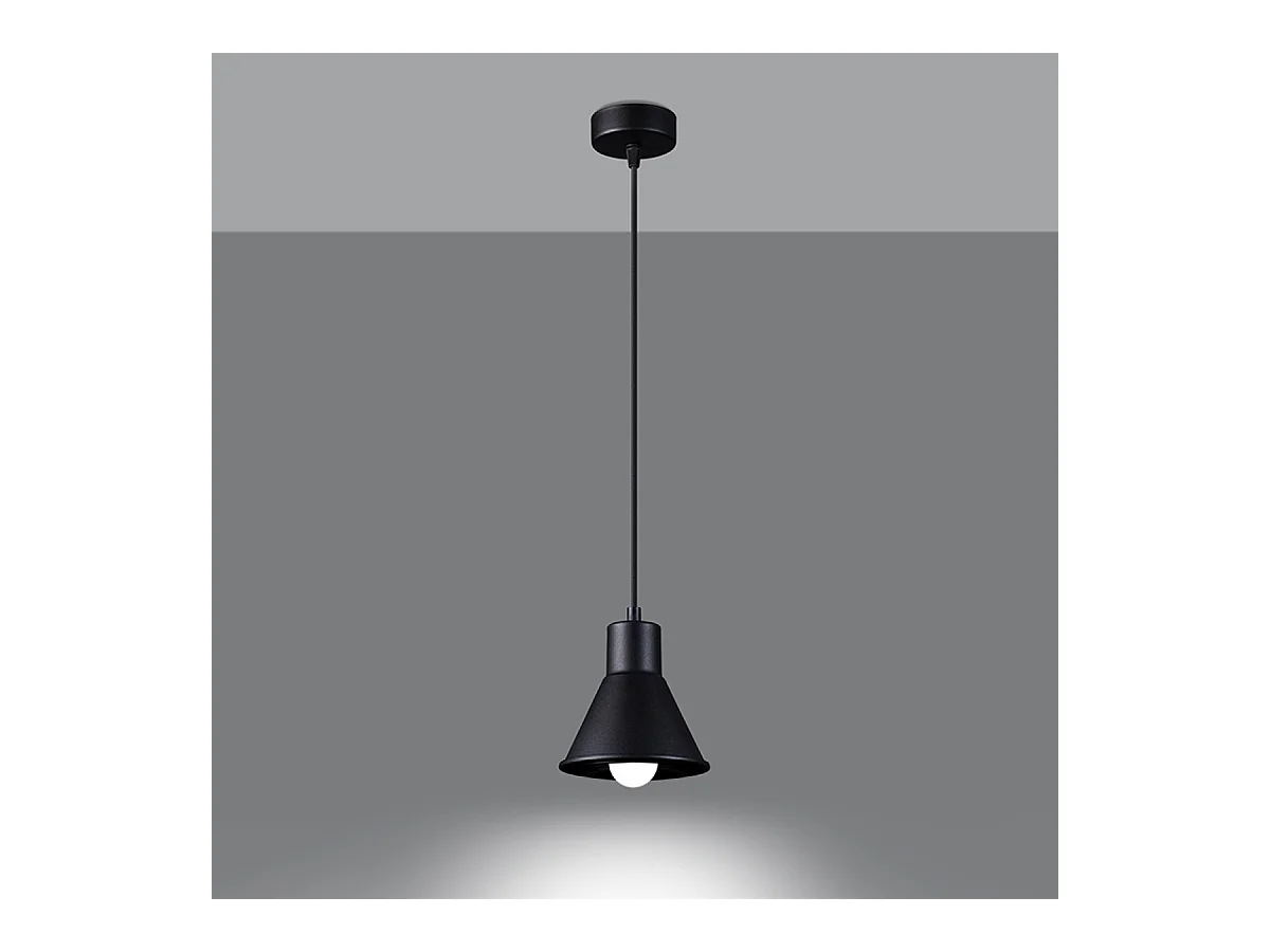 Hanglampen Faldura modern van  - 1 lichtbronnen 4000K - L.14 x H.120 cm - zwart
