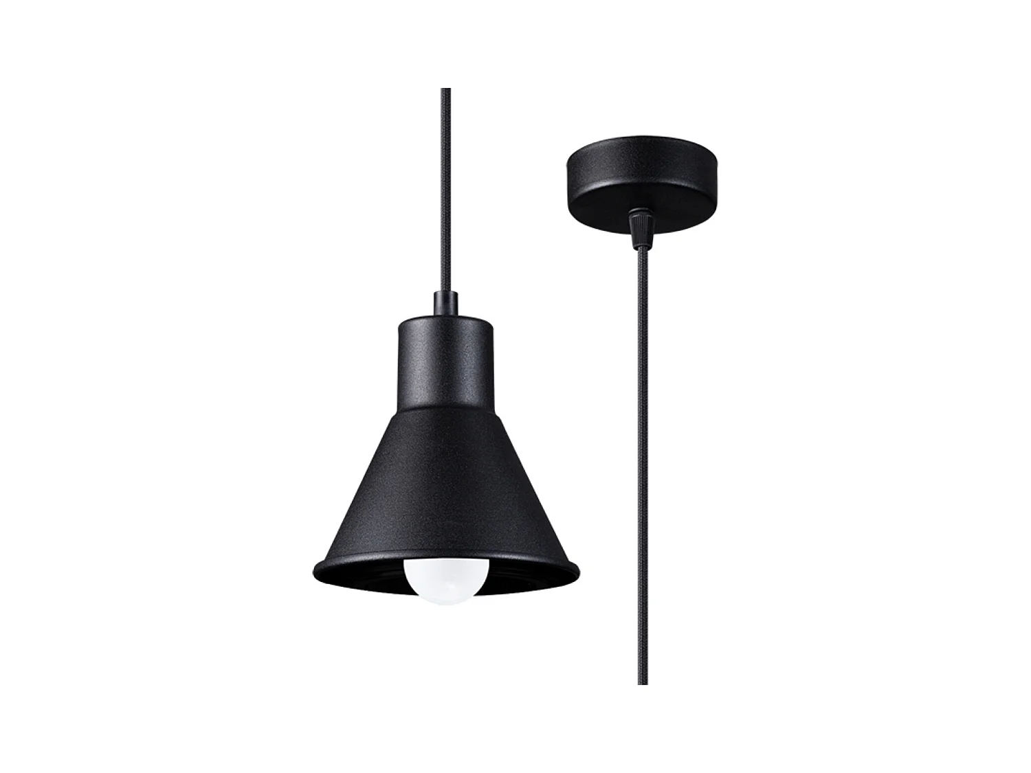 Hanglampen Faldura modern van  - 1 lichtbronnen 4000K - L.14 x H.120 cm - zwart