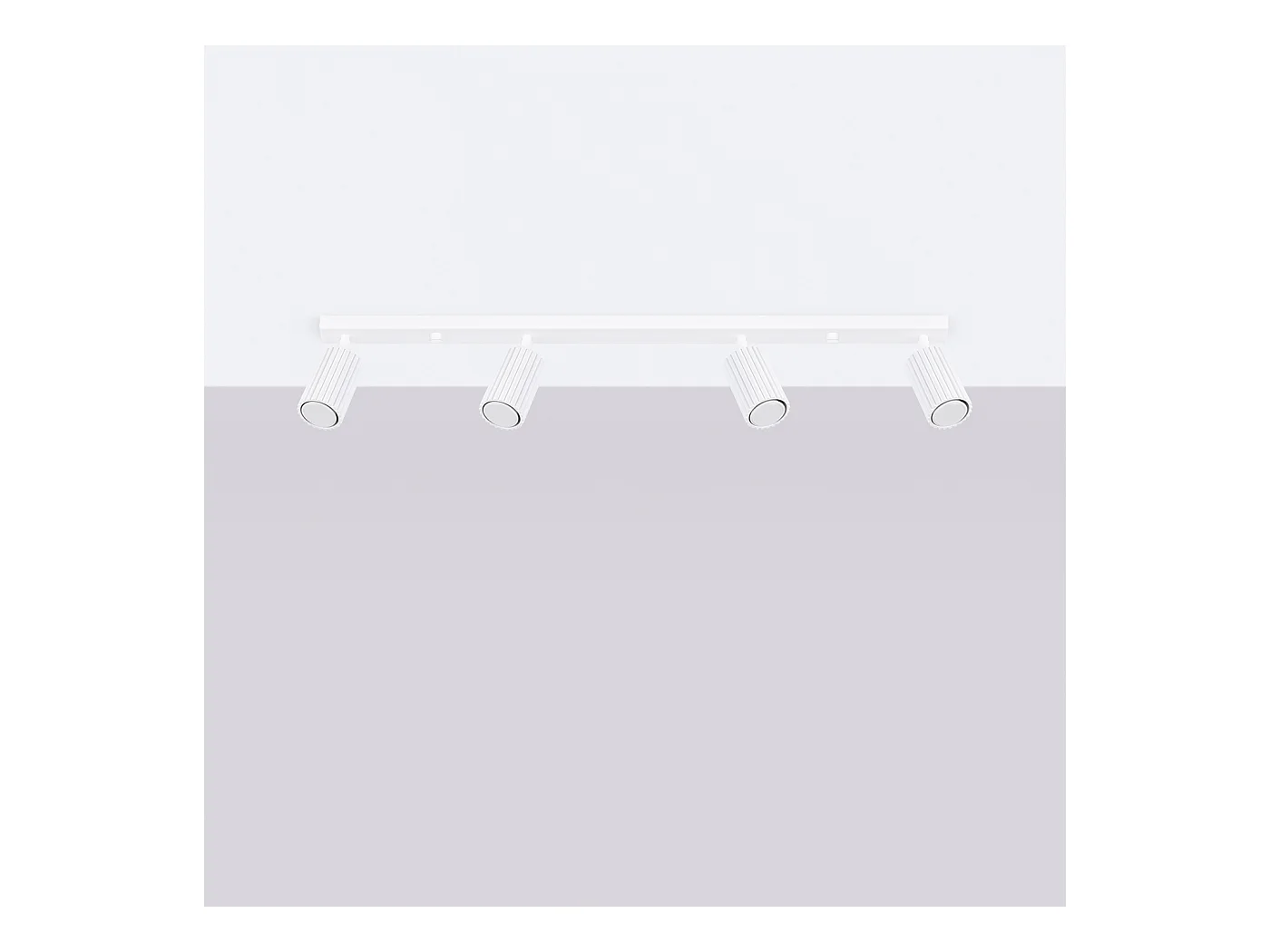 Plafondlamp Gloow minimalistisch van  - 4 lichtbronnen 4000K - L.81 x H.16,5 cm - wit