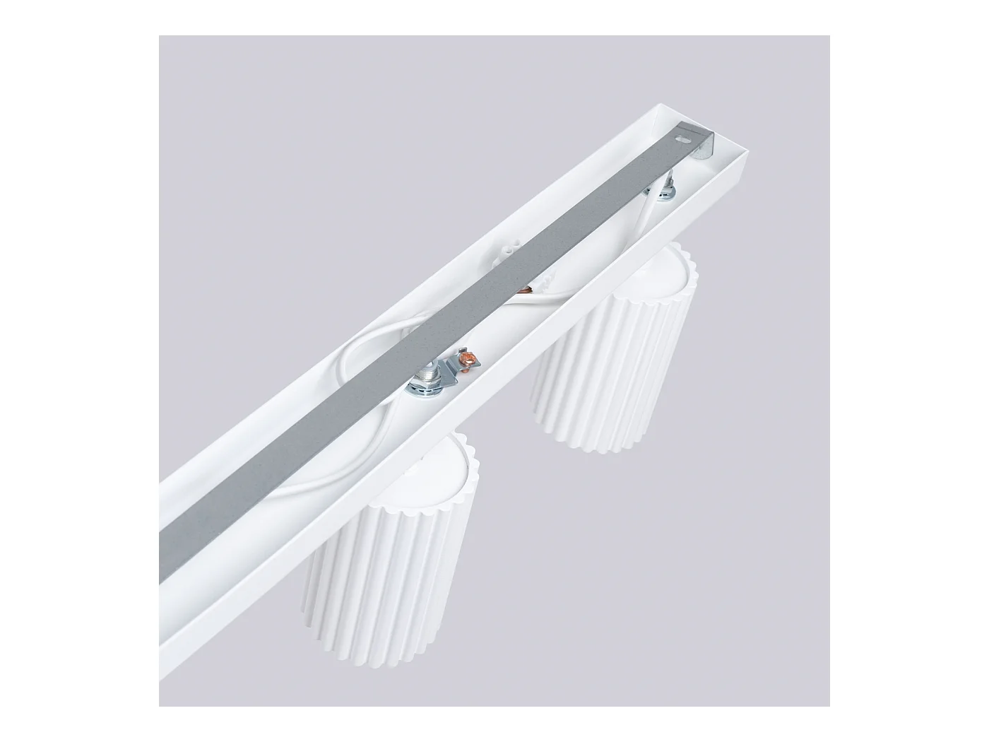 Plafondlamp Gloow minimalistisch van  - 4 lichtbronnen 4000K - L.81 x H.16,5 cm - wit