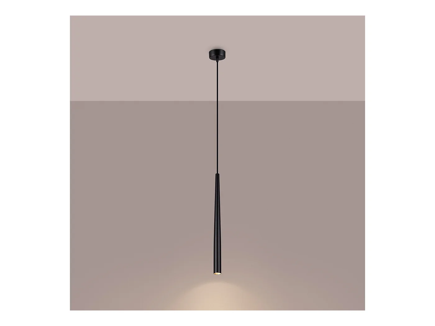 Lampa wisząca nowoczesny Euphora, stal - 1 źródło światła 3000K - L.8 x H.118 cm - czarny