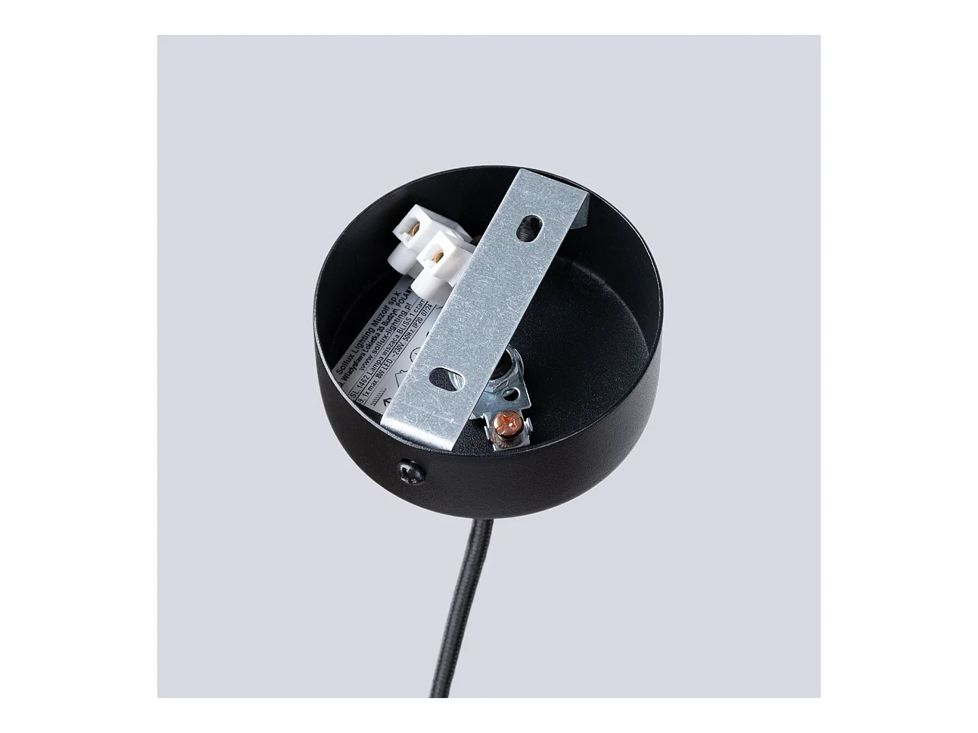 Lampa wisząca nowoczesny Euphora, stal - 1 źródło światła 3000K - L.8 x H.118 cm - czarny