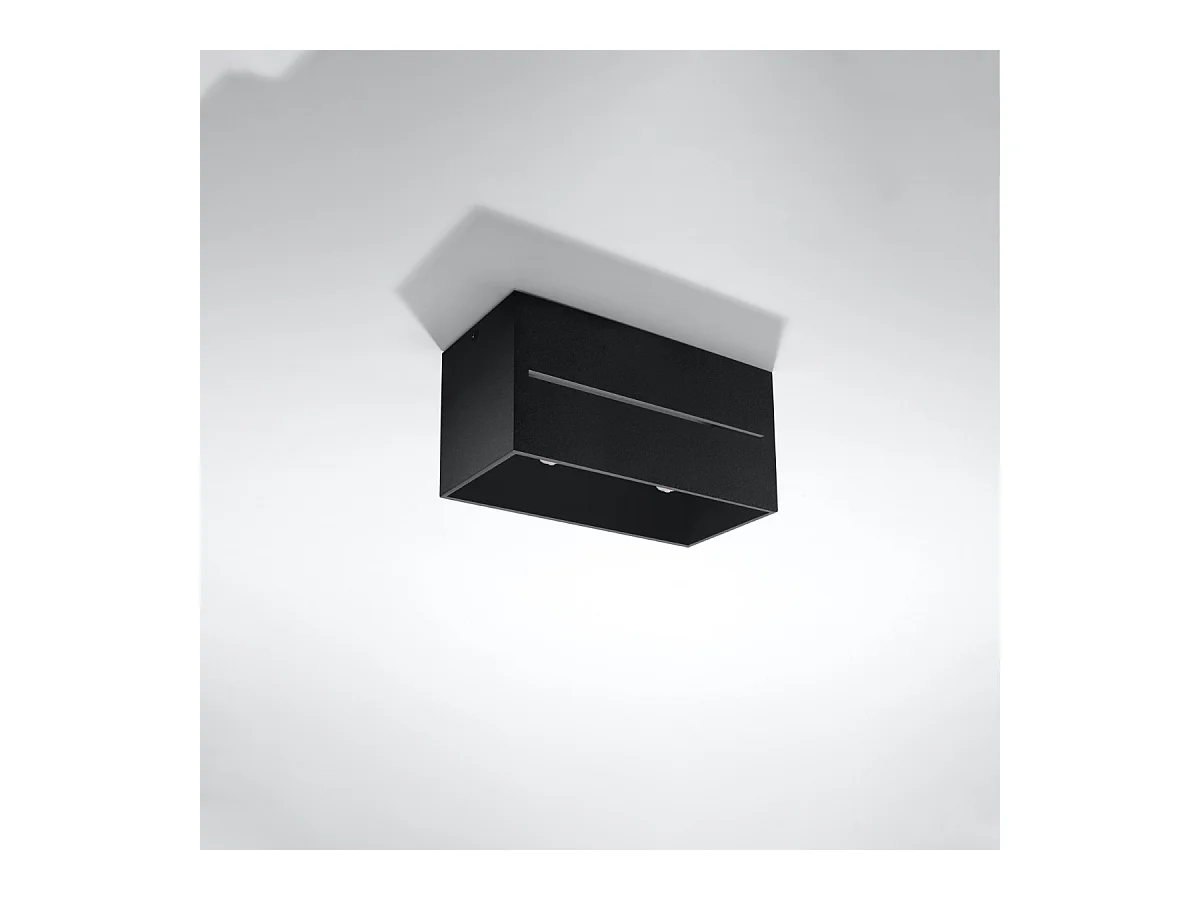 Plafondlampen Zorbo maxi modern van  - 2 lichtbronnen 4000K - L.20 x H.10 cm - zwart