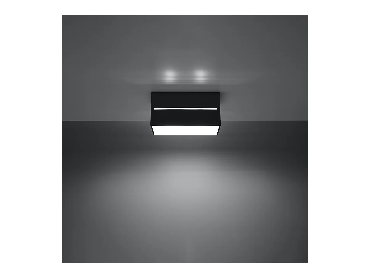 Plafondlampen Zorbo maxi modern van  - 2 lichtbronnen 4000K - L.20 x H.10 cm - zwart