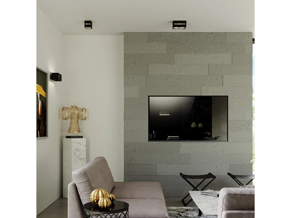 Plafonniers Zorbo maxi moderne en aluminium - 2 sources lumineuses 4000K - L.20 x H.10 cm - noir