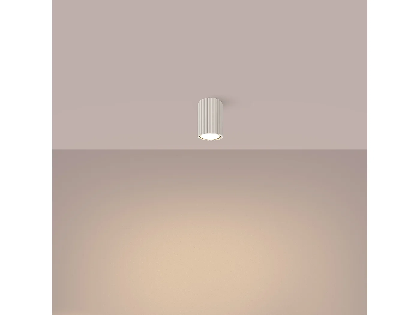 Plafonnier Gloow minimaliste en aluminium - 1 sources lumineuses 4000K - L.6,5 x H.10 cm - beige