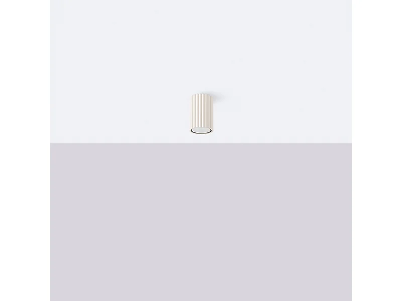 Plafonnier Gloow minimaliste en aluminium - 1 sources lumineuses 4000K - L.6,5 x H.10 cm - beige