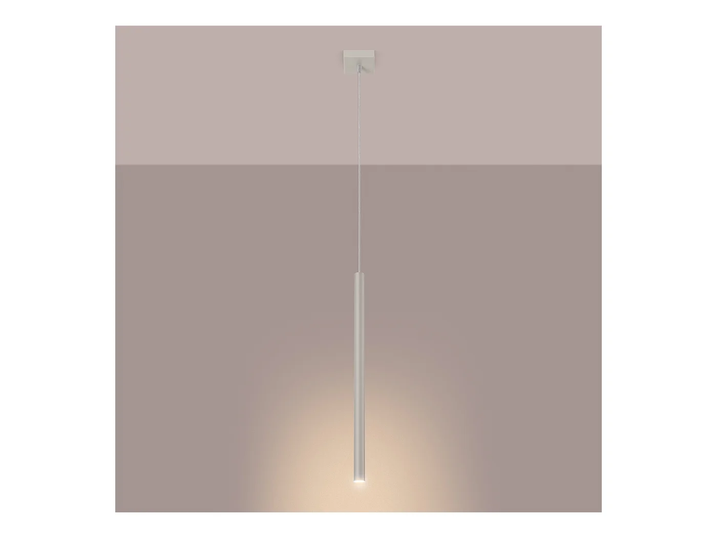 Lampada a sospensione Brill moderno di acciaio - 1 sorgenti luminose 4000K - L.8 x A.114 cm - beige
