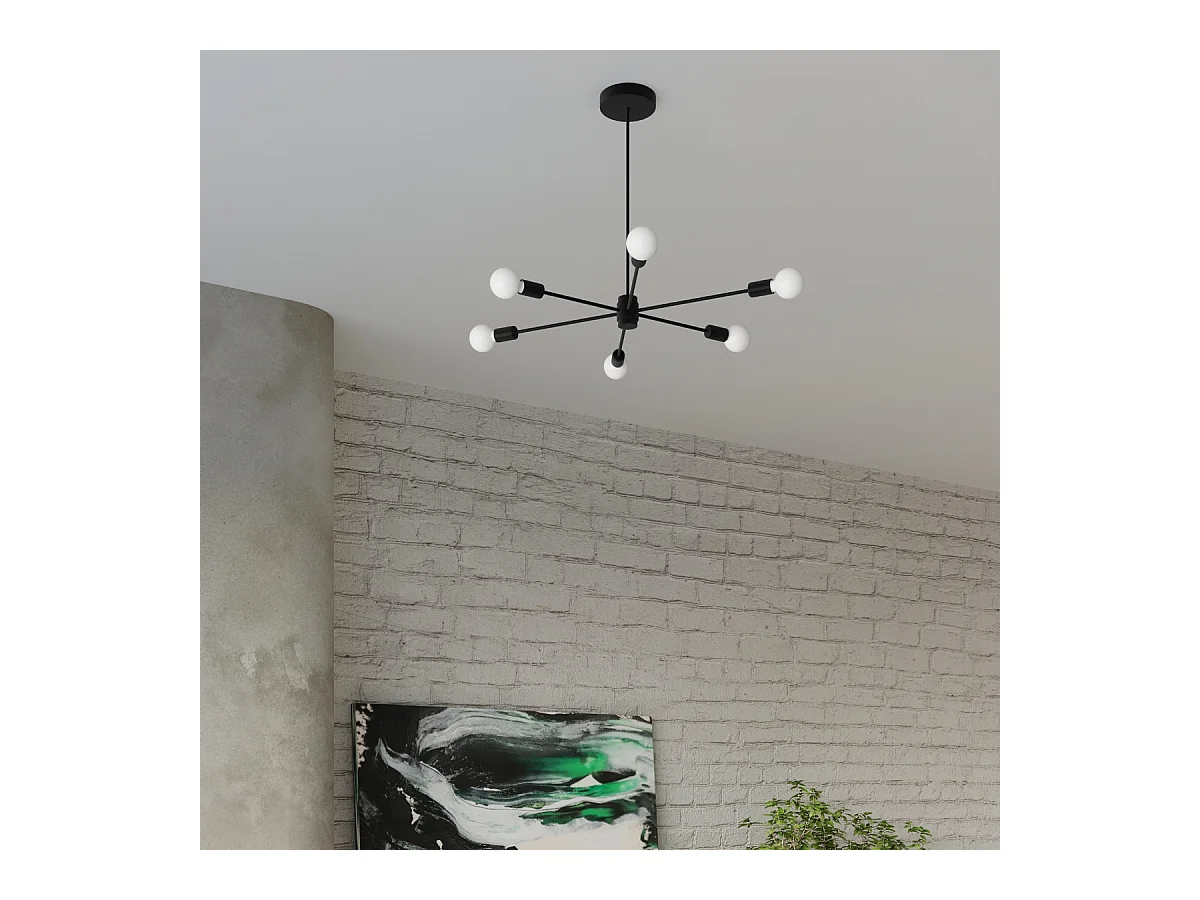 Lustres Lingoro moderne en acier - 3 sources lumineuses 3000K - L.61 x H.46 cm - noir