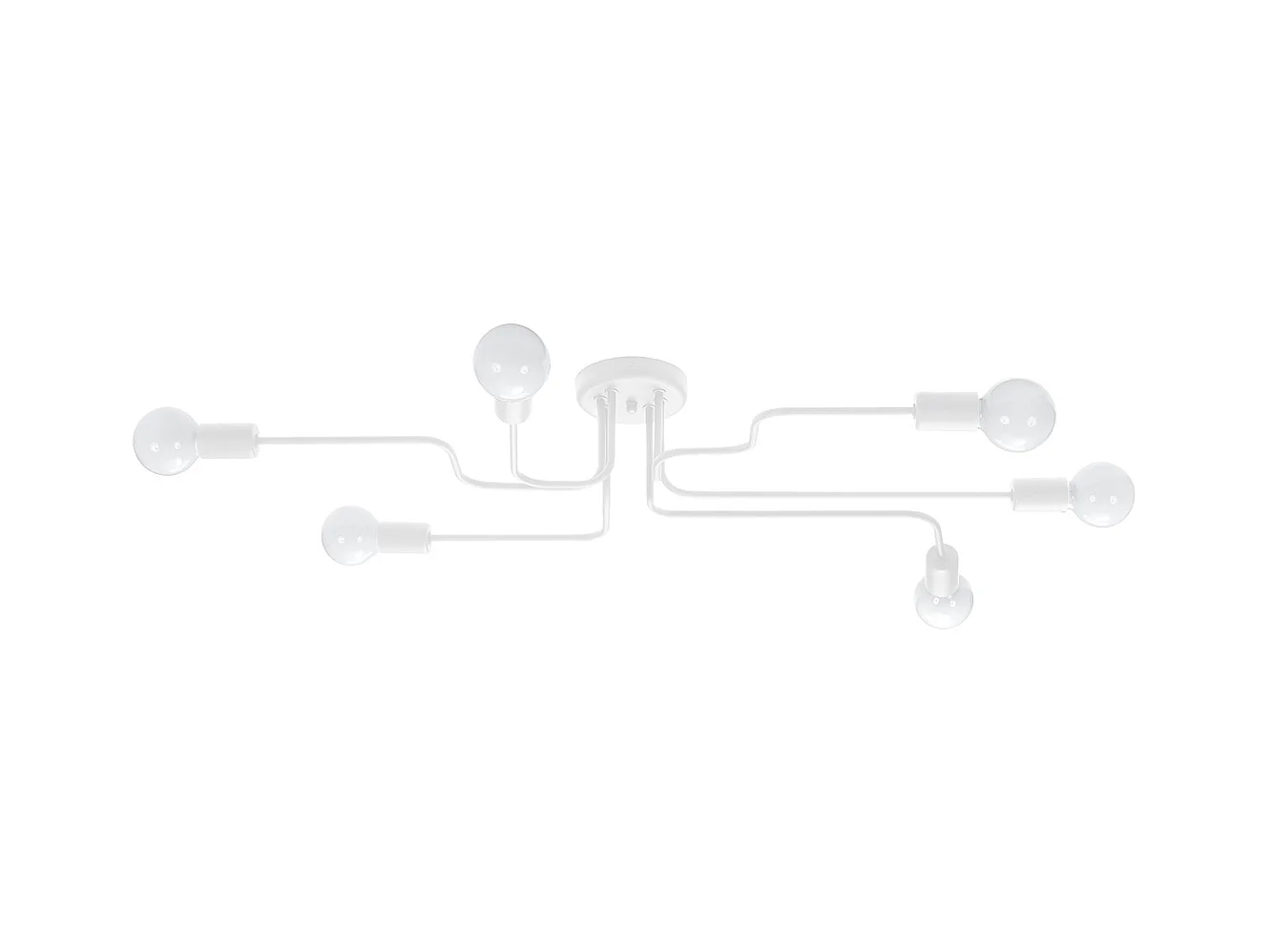 Plafonniers Infinix industriel en acier - 6 sources lumineuses 3000K - L.80 x H.15,5 cm - blanc