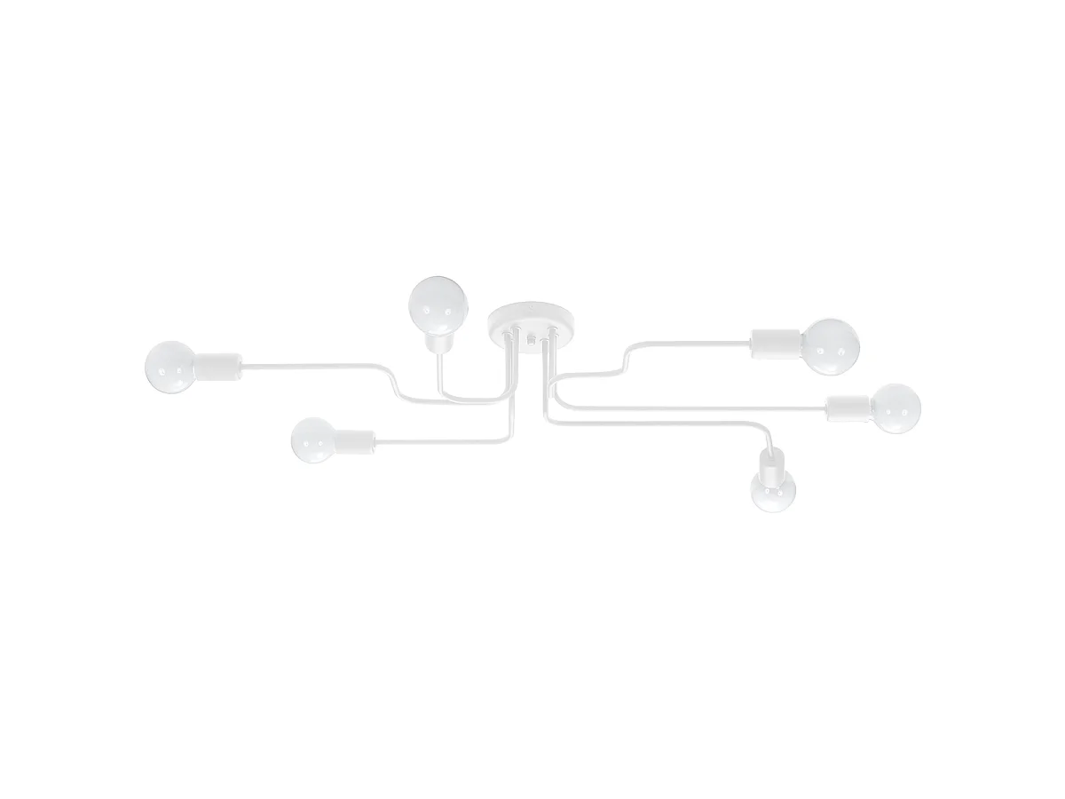 Plafony industrialny Infinix, stal - 6 źródło światła 3000K - L.80 x H.15.5 cm - biały