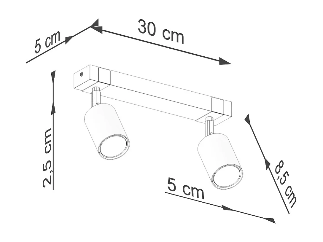 Lampade da soffitto Zynelix scandinavo di acciaio/legno naturale - 2 sorgenti luminose 4000K - L.38 x A.17,2 cm - nero/legno naturale