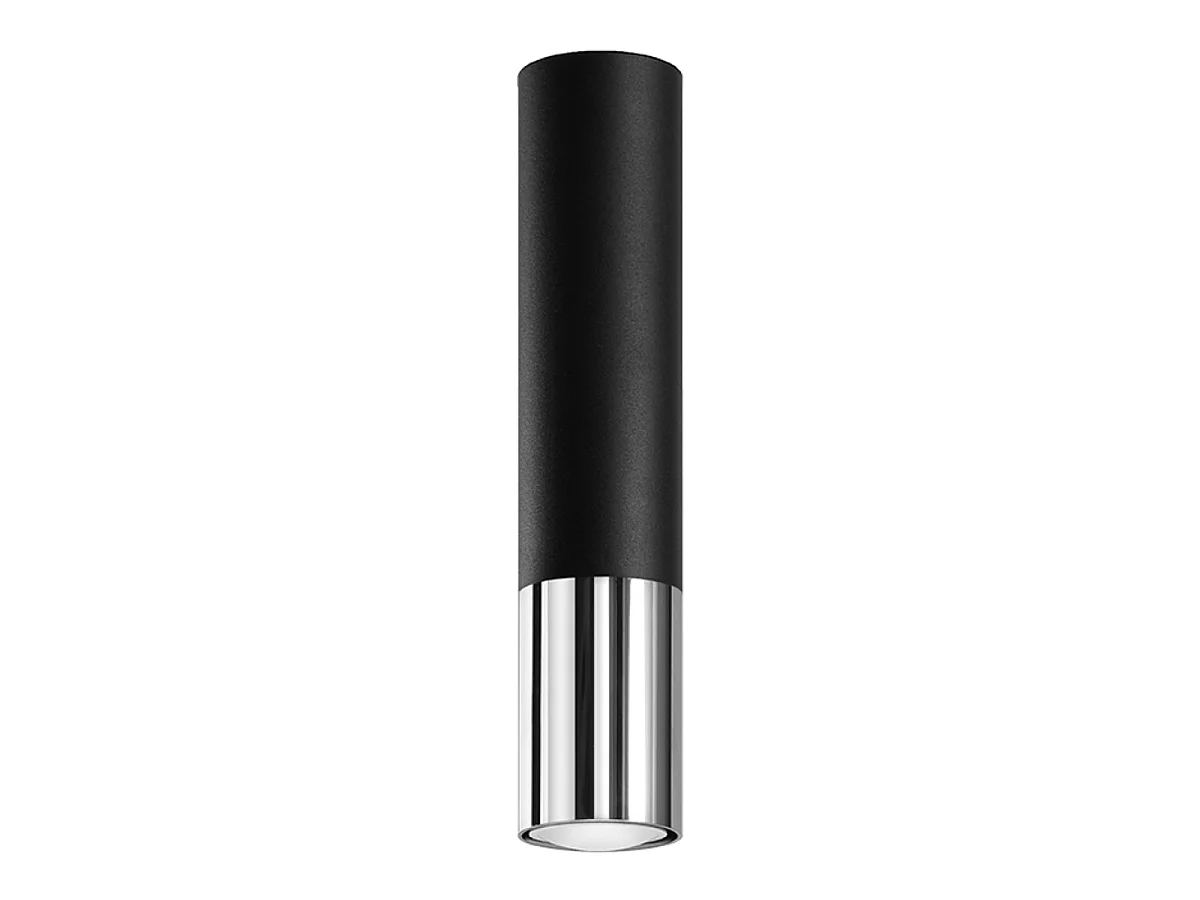 Luminárias de teto Zarpex moderno, aço - 1 fontes de luz 3000K - L.6 x H.29 cm - preto/cromado