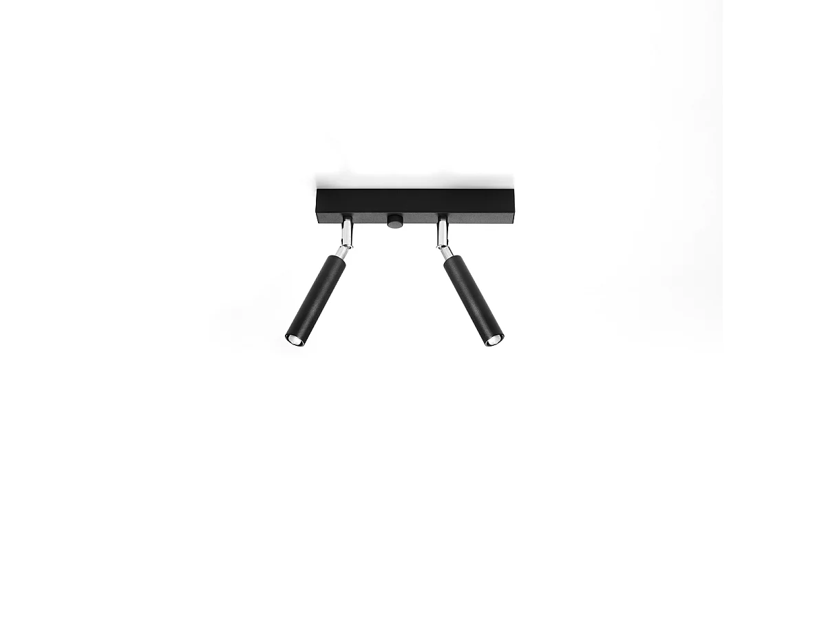 Plafonniers Astix moderne en aluminium - 2 sources lumineuses 4000K - L.25 x H.20 cm - noir