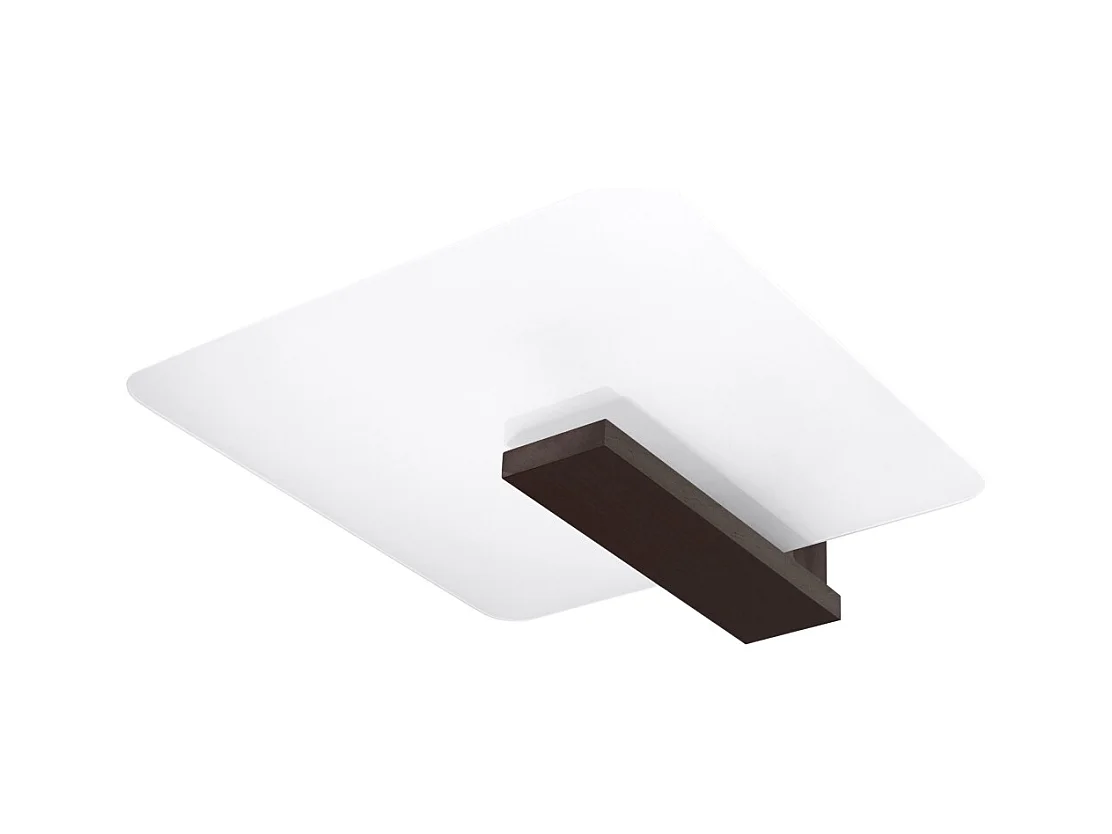 Plafonniers Nappo scandinave en bois/verre - 2 sources lumineuses 4000K - L.40 x H.47,5 cm - wengé