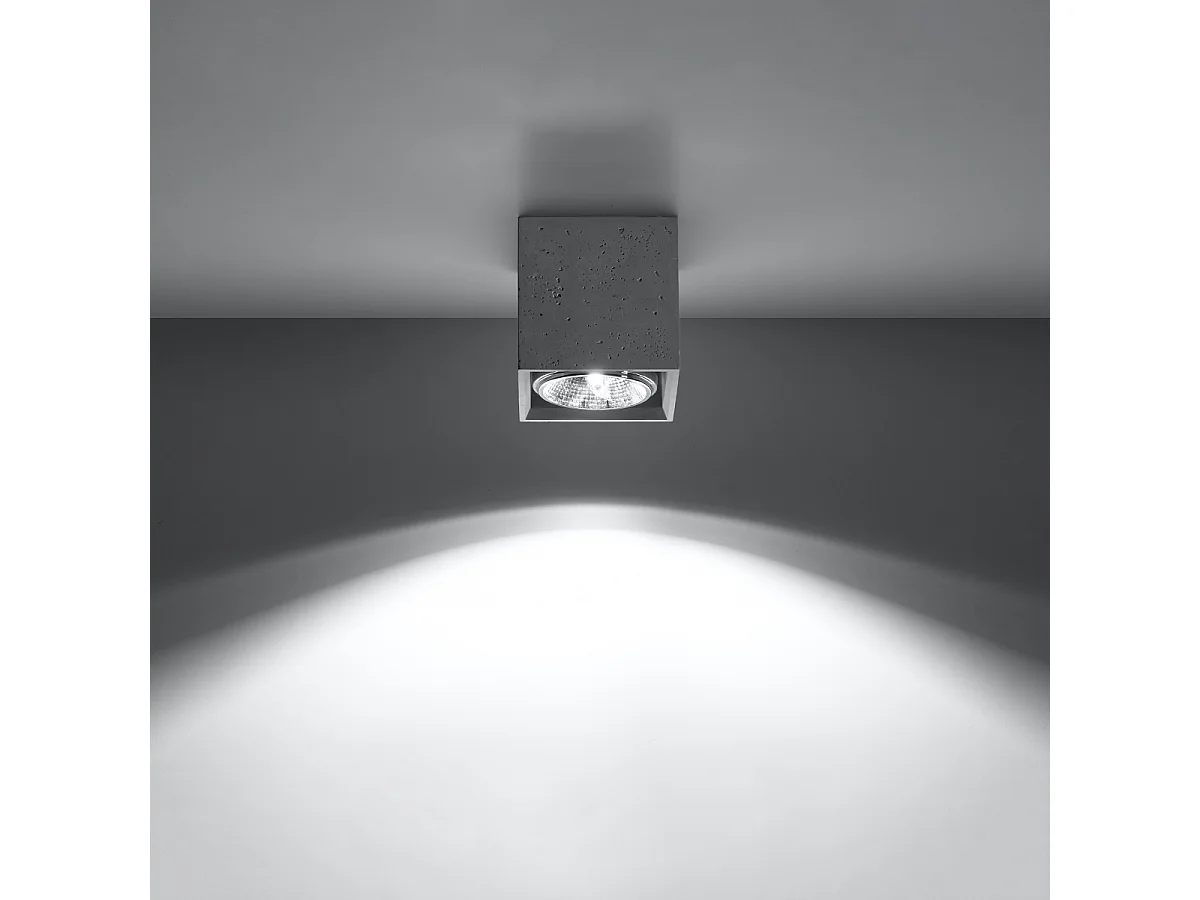 Plafony industrialny Solvex, beton - 1 źródło światła 3000K - L.14 x H.14 cm - szary