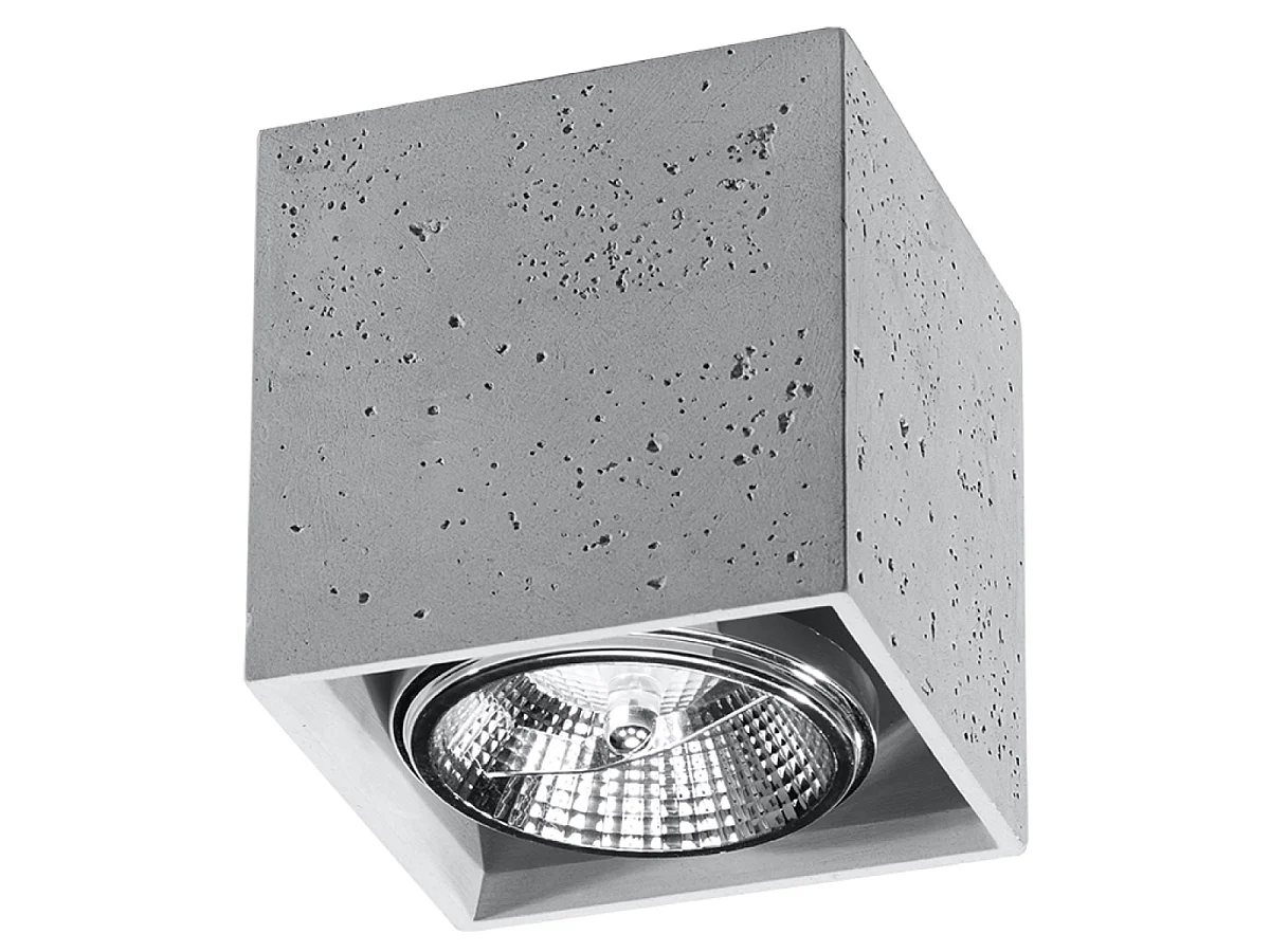 Plafony industrialny Solvex, beton - 1 źródło światła 3000K - L.14 x H.14 cm - szary