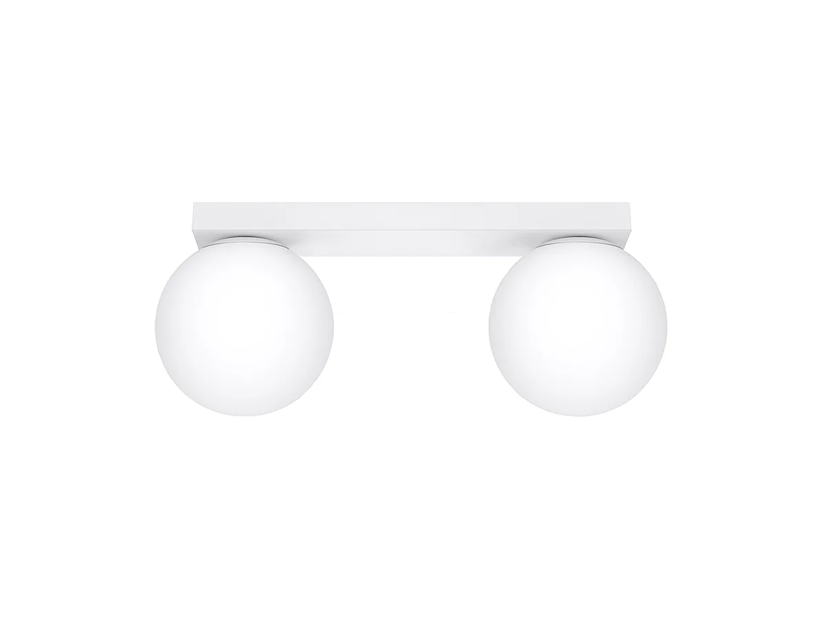 Deckenlampen Zynfi modern aus  Stahl/Glas - 2 lichtquellen 3000K - L.34,5 x H. cm - Weiß