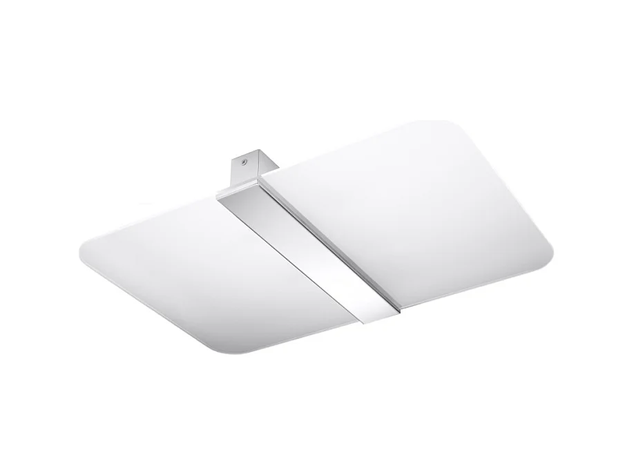 Plafonniers Feralia moderne en acier/verre - 4 sources lumineuses 4000K - L.45 x H.5,5 cm - chrome