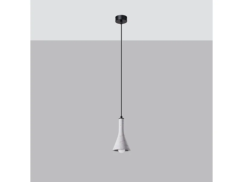 Lampes suspendues Lum moderne en béton - 1 sources lumineuses 4000K - L.12 x H.125 cm - gris