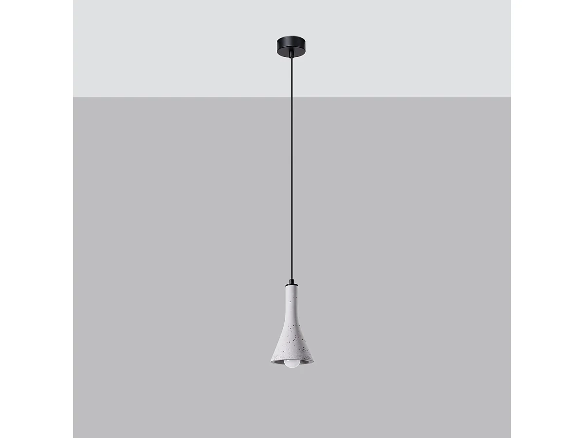 Lampes suspendues Lum moderne en béton - 1 sources lumineuses 4000K - L.12 x H.125 cm - gris