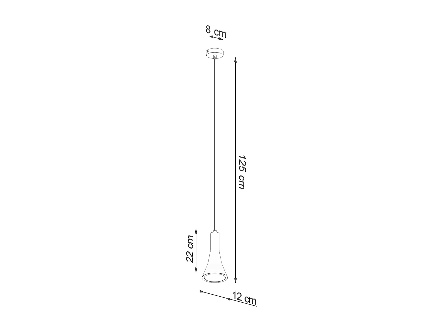 Lampes suspendues Lum moderne en béton - 1 sources lumineuses 4000K - L.12 x H.125 cm - gris