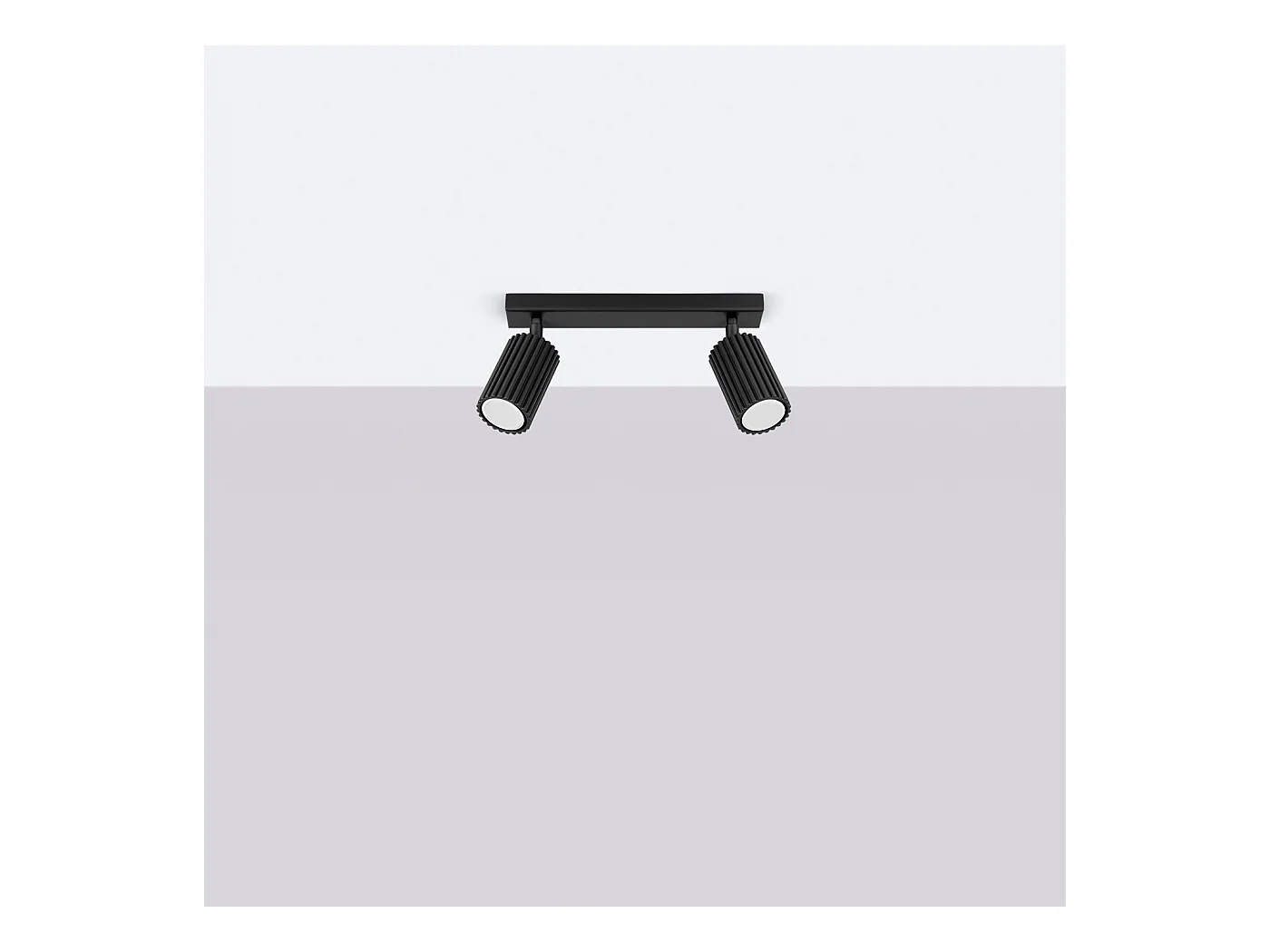 Plafondlamp Gloow minimalistisch van  - 2 lichtbronnen 3000K - L.30 x H.16,5 cm - zwart