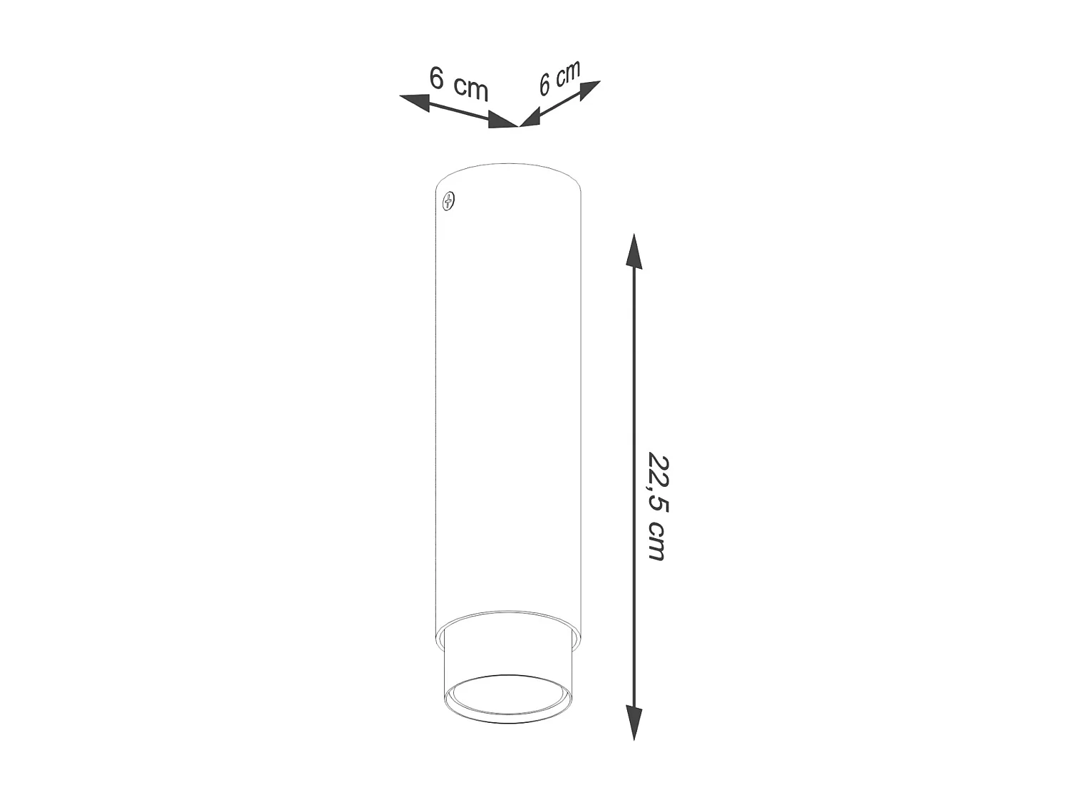 Plafonnier Alvor moderne en acier - 1 sources lumineuses 4000K - L.6 x H.22,5 cm - noir/or