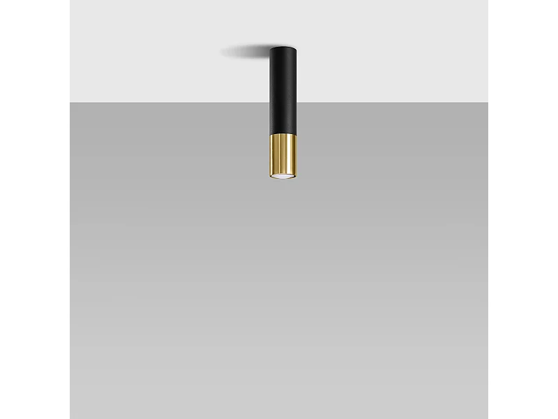 Plafondlampen Zarpex modern van  - 1 lichtbronnen 4000K - L.6 x H.29 cm - zwart goud