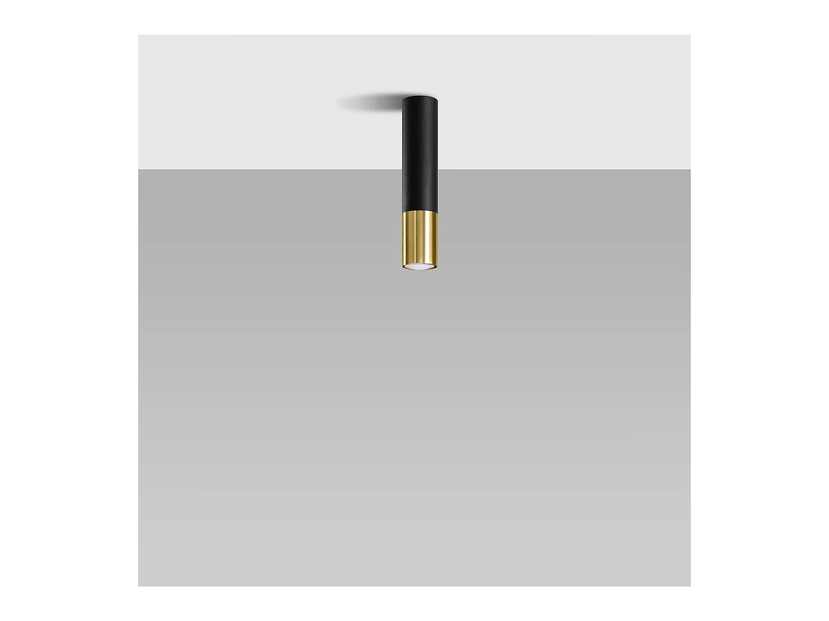 Plafondlampen Zarpex modern van  - 1 lichtbronnen 4000K - L.6 x H.29 cm - zwart goud