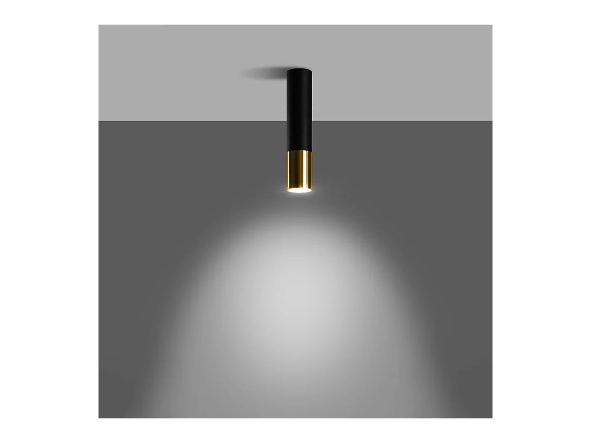 Plafondlampen Zarpex modern van  - 1 lichtbronnen 4000K - L.6 x H.29 cm - zwart goud