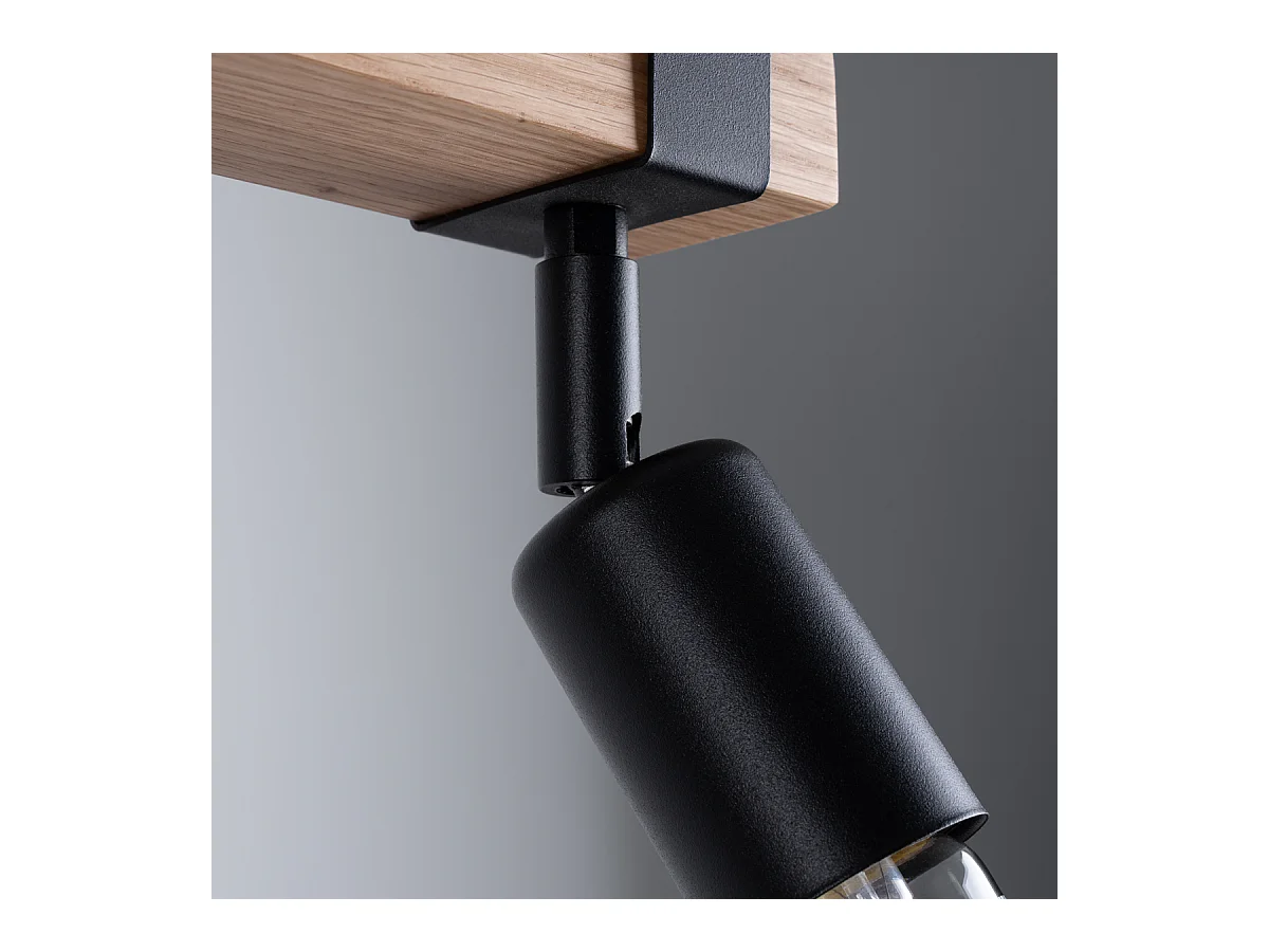 Plafondlampen Shad modern van  - 2 lichtbronnen 3000K - L.38 x H.14 cm - zwart hout