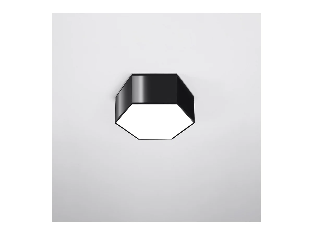 Plafony nowoczesny Solinia, PVC - 2 źródło światła 3000K - L.30.5 x H.13.5 cm - czarny