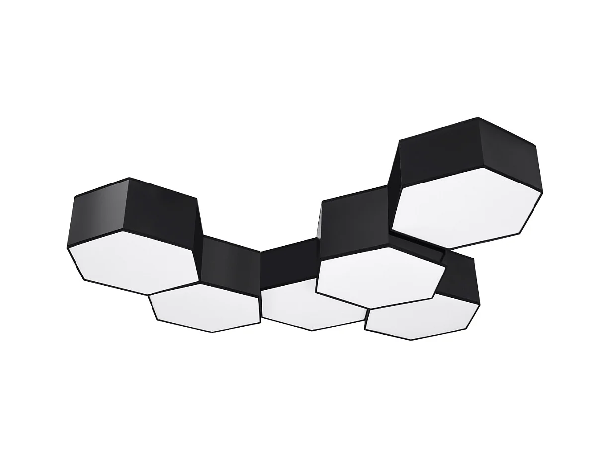 Plafony nowoczesny Solinia, PVC - 2 źródło światła 3000K - L.30.5 x H.13.5 cm - czarny