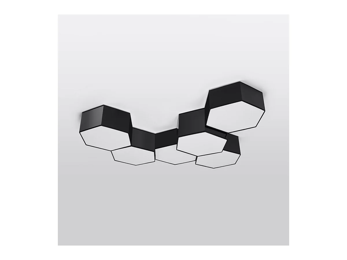 Plafony nowoczesny Solinia, PVC - 2 źródło światła 3000K - L.30.5 x H.13.5 cm - czarny