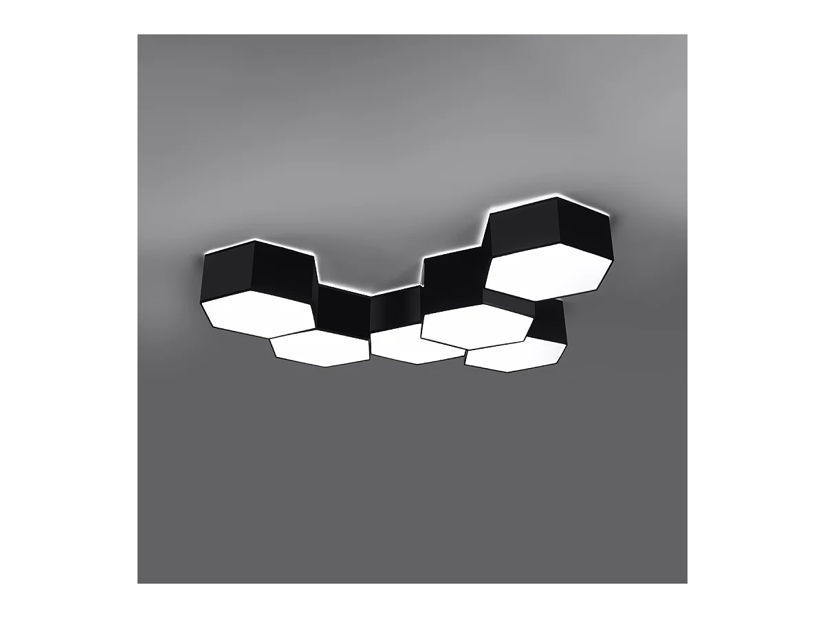 Plafony nowoczesny Solinia, PVC - 2 źródło światła 3000K - L.30.5 x H.13.5 cm - czarny