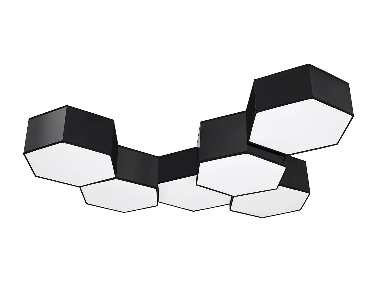 Plafonniers Solinia moderne en PVC - 2 sources lumineuses 3000K - L.30,5 x H.13,5 cm - noir