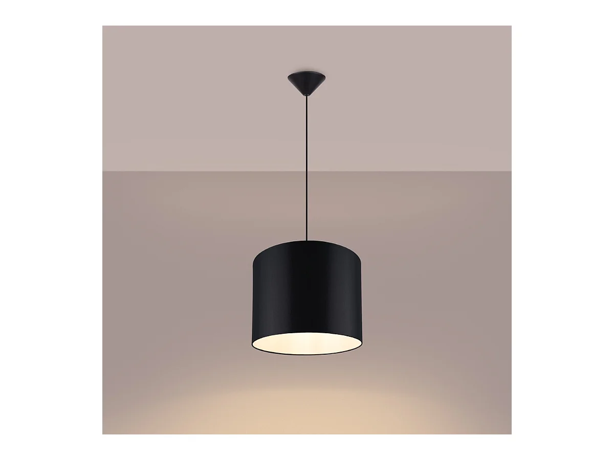 Hanglampen Gloxo minimalistisch van  - 1 lichtbronnen 4000K - L.30 x H.88 cm - zwart